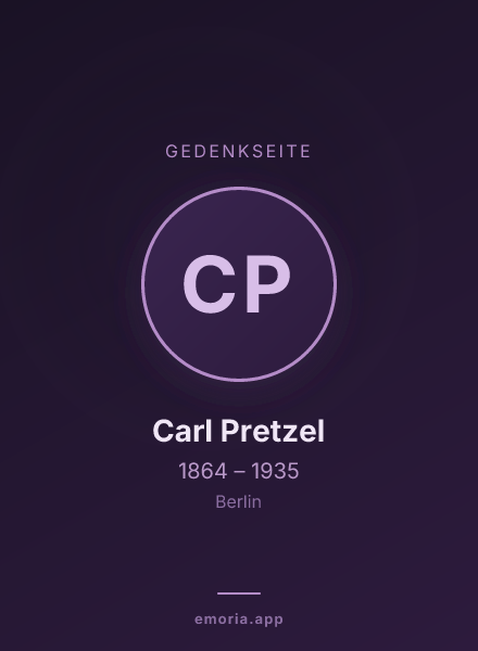 Gedenkportrait von Carl Pretzel