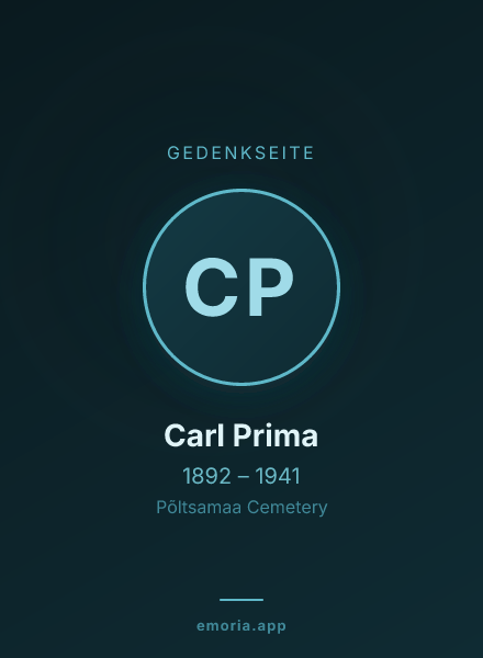 Gedenkportrait von Carl Prima