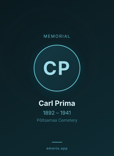 Memorial portrait of Carl Prima
