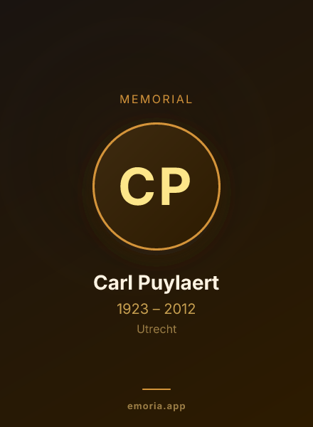 Memorial portrait of Carl Puylaert