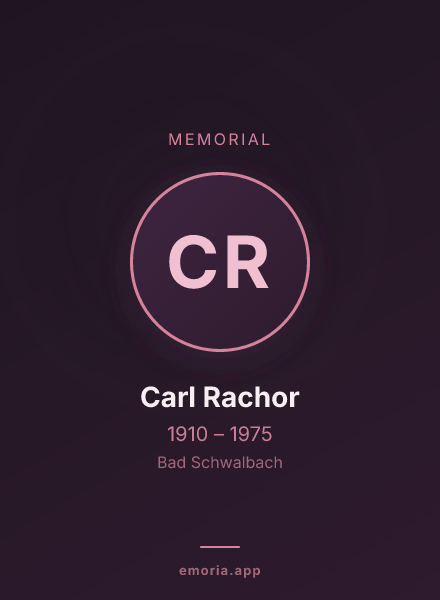Memorial portrait of Carl Rachor