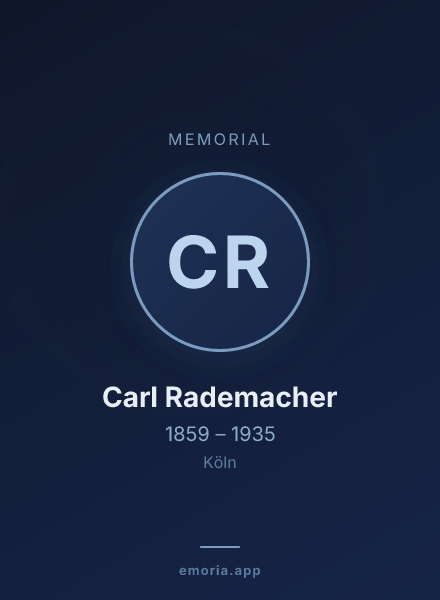 Memorial portrait of Carl Rademacher