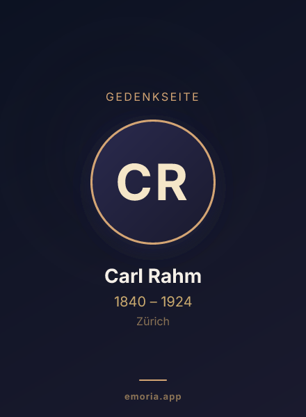 Gedenkportrait von Carl Rahm