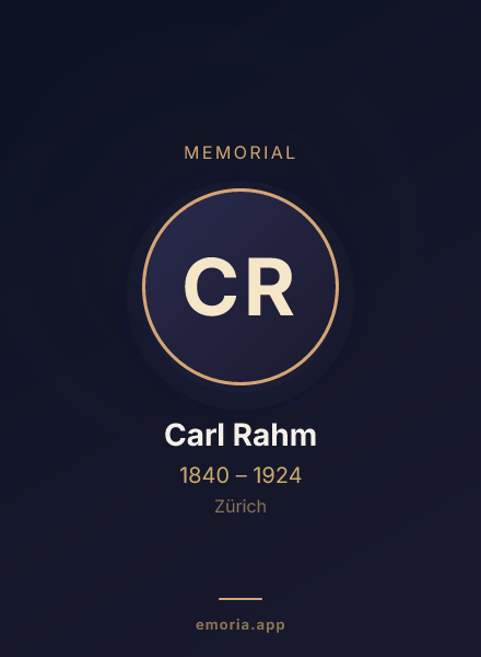 Memorial portrait of Carl Rahm