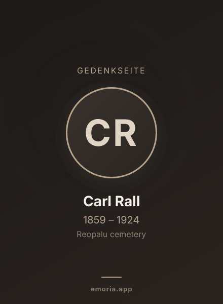 Gedenkportrait von Carl Rall