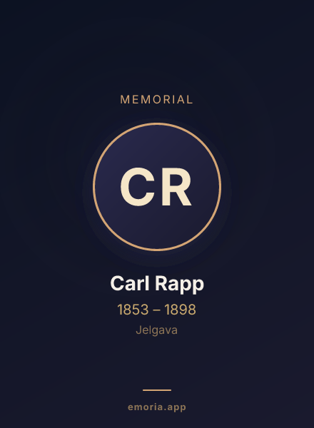 Memorial portrait of Carl Rapp