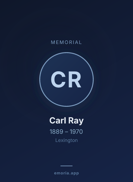 Memorial portrait of Carl Ray