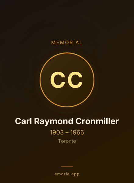 Memorial portrait of Carl Raymond Cronmiller