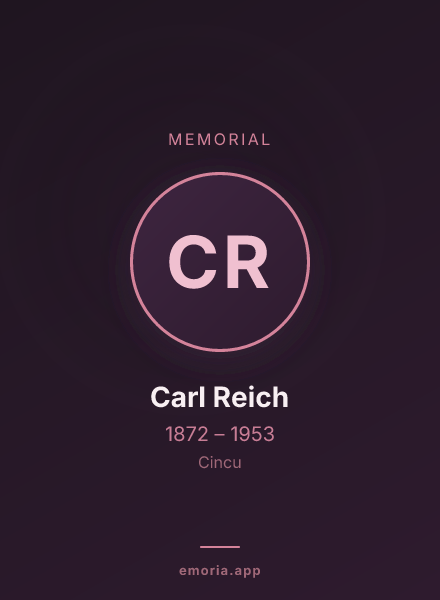 Memorial portrait of Carl Reich