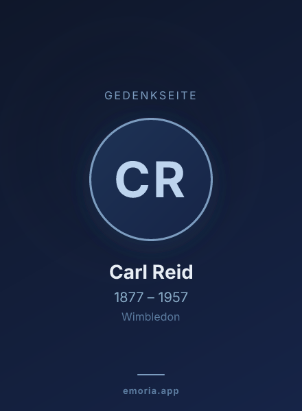 Gedenkportrait von Carl Reid