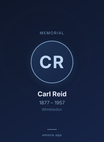 Memorial portrait of Carl Reid