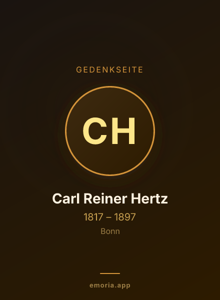 Gedenkportrait von Carl Reiner Hertz