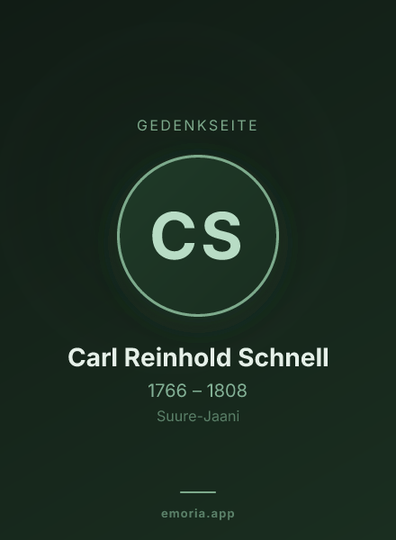 Gedenkportrait von Carl Reinhold Schnell