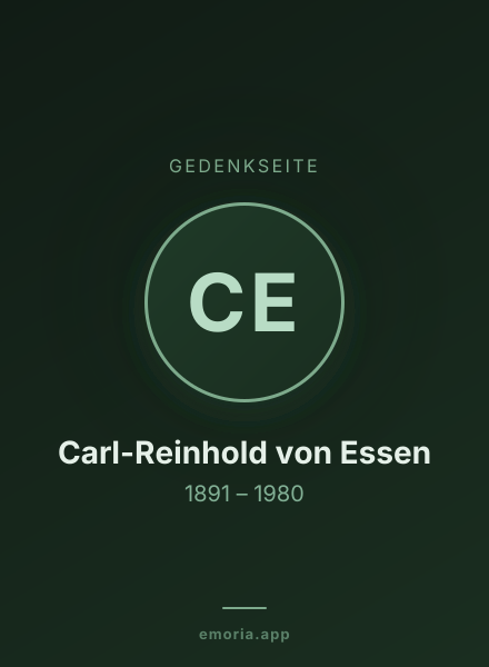Gedenkportrait von Carl-Reinhold von Essen