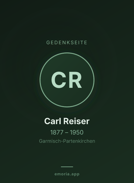 Gedenkportrait von Carl Reiser