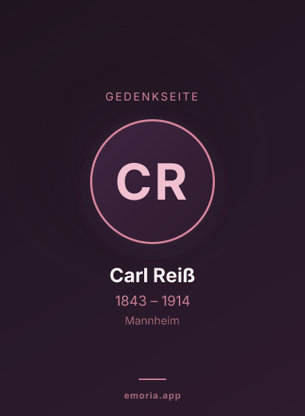 Gedenkportrait von Carl Reiß