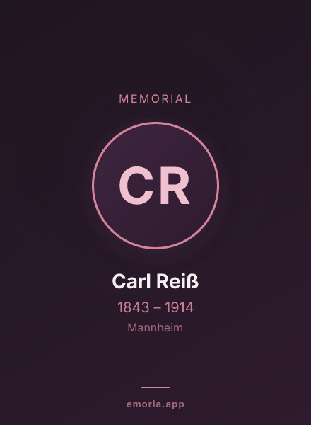Memorial portrait of Carl Reiß