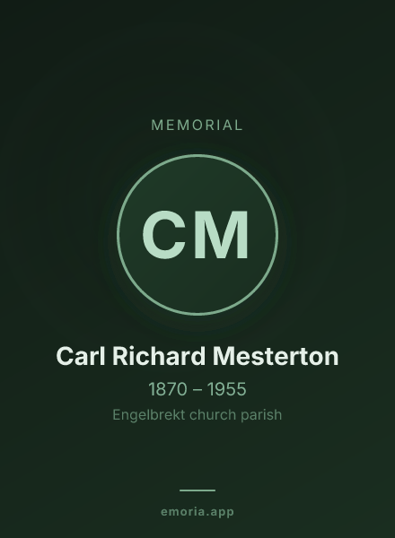 Memorial portrait of Carl Richard Mesterton