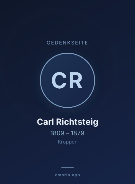 Gedenkportrait von Carl Richtsteig