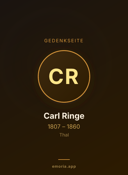Gedenkportrait von Carl Ringe