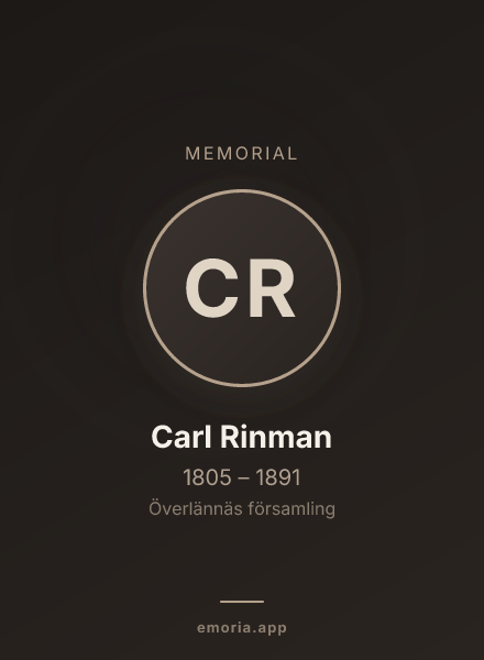 Memorial portrait of Carl Rinman