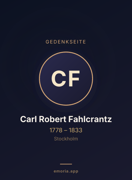 Gedenkportrait von Carl Robert Fahlcrantz