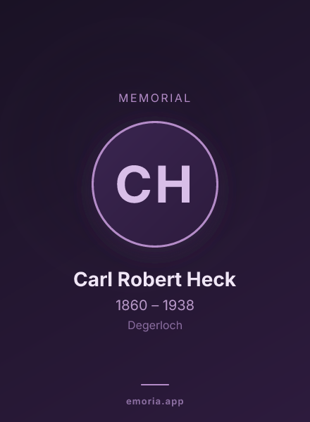 Memorial portrait of Carl Robert Heck