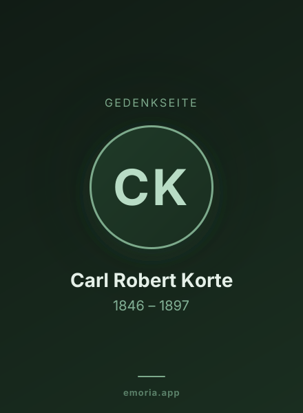Gedenkportrait von Carl Robert Korte