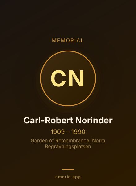 Memorial portrait of Carl-Robert Norinder