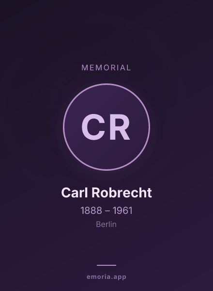 Memorial portrait of Carl Robrecht