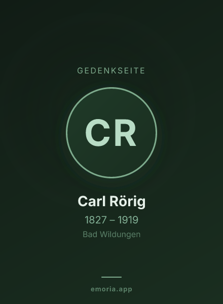Gedenkportrait von Carl Rörig