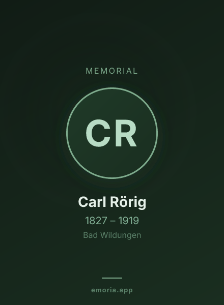Memorial portrait of Carl Rörig