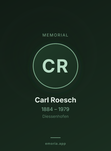 Memorial portrait of Carl Roesch