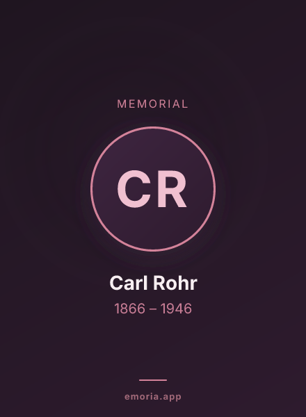 Memorial portrait of Carl Rohr