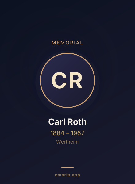 Memorial portrait of Carl Roth