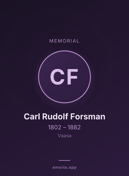 Memorial portrait of Carl Rudolf Forsman