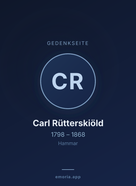 Gedenkportrait von Carl Rütterskiöld