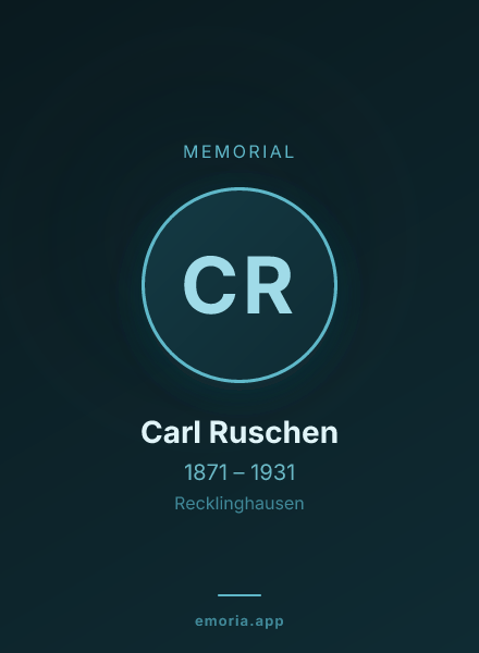 Memorial portrait of Carl Ruschen