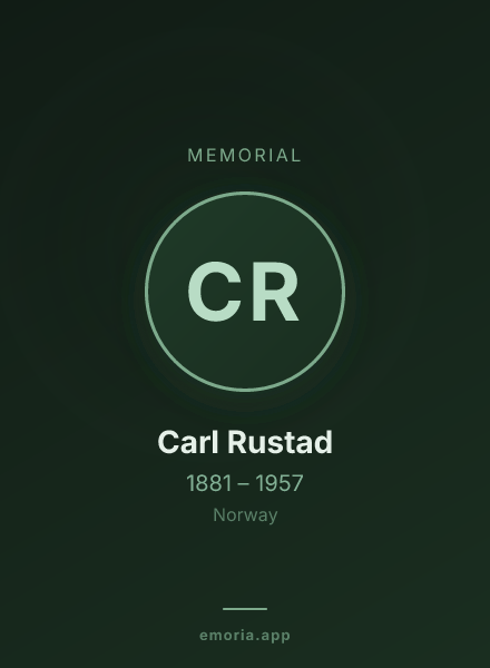 Memorial portrait of Carl Rustad