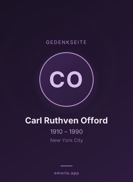 Gedenkportrait von Carl Ruthven Offord
