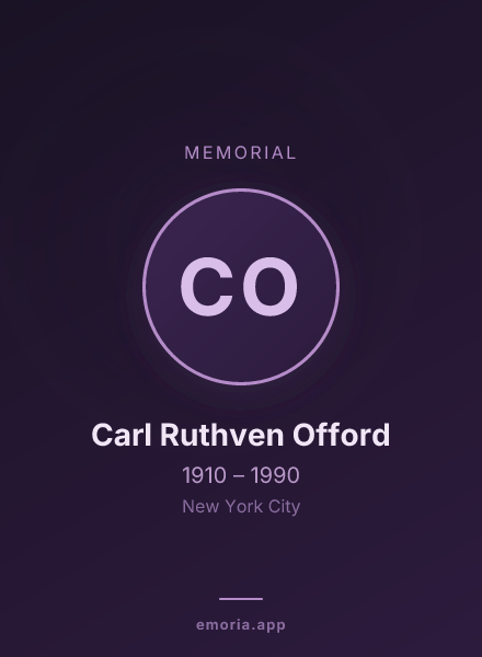Memorial portrait of Carl Ruthven Offord