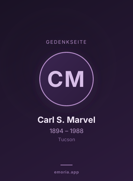 Gedenkportrait von Carl S. Marvel