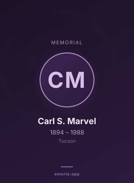 Memorial portrait of Carl S. Marvel
