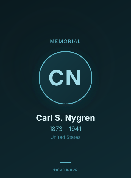 Memorial portrait of Carl S. Nygren