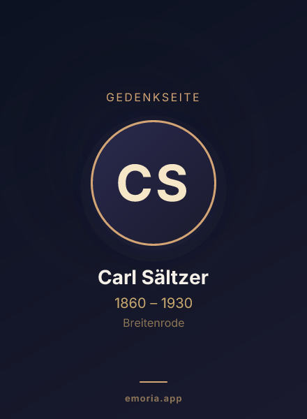 Gedenkportrait von Carl Sältzer