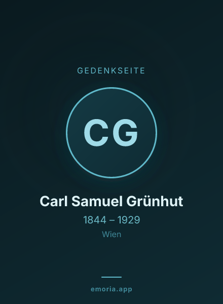 Gedenkportrait von Carl Samuel Grünhut