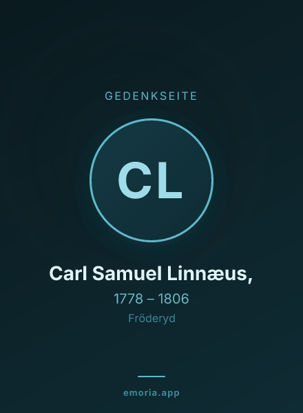 Gedenkportrait von Carl Samuel Linnæus,