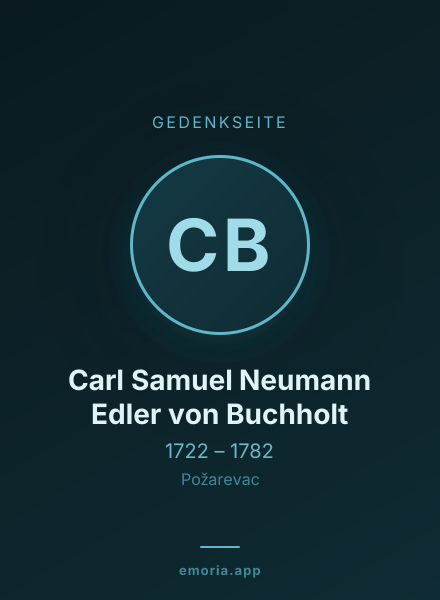 Gedenkportrait von Carl Samuel Neumann Edler von Buchholt