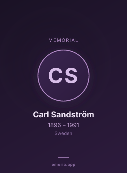 Memorial portrait of Carl Sandström
