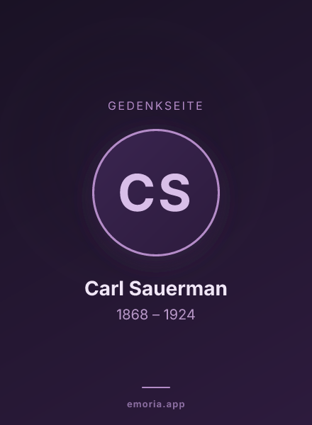 Gedenkportrait von Carl Sauerman
